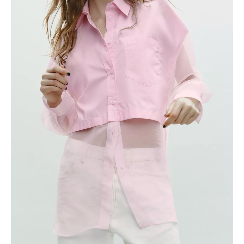 Zara Pink Button Down Shirt